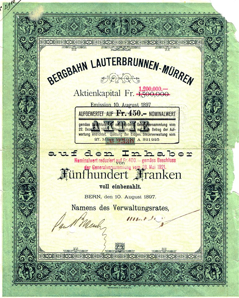 Bergbahn Lauterbrunnen-Mürren 1897