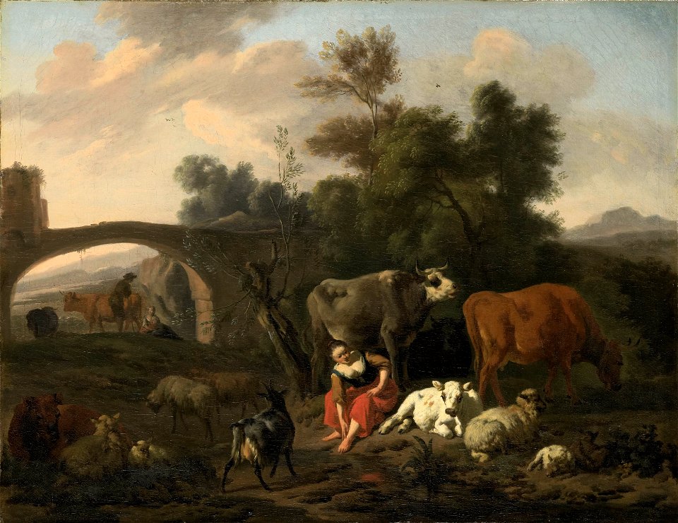 Dirck van Bergen - herders met vee