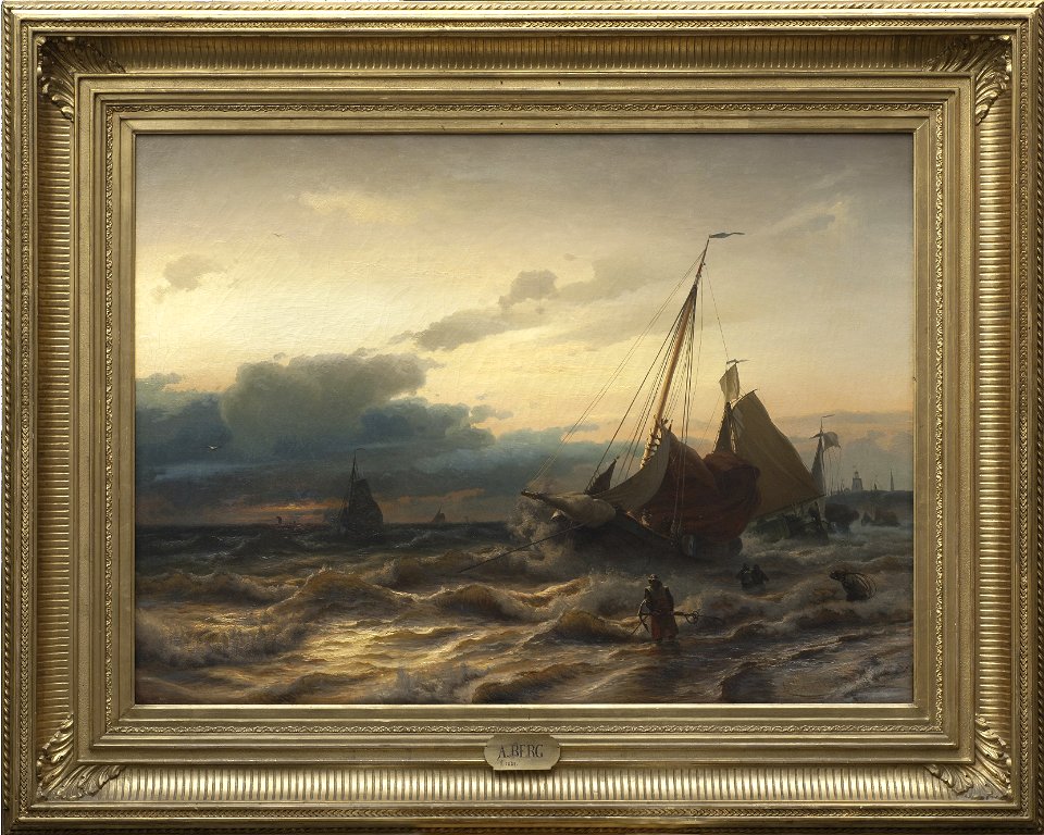 Storm off the Dutch Coast. Scene from Scheveningen (Albert Berg) - Nationalmuseum - 17939