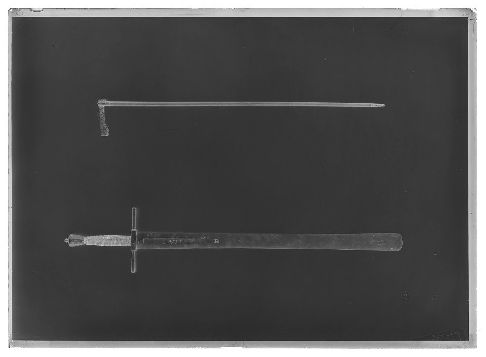 Bergsmansyxa, Dalarna, ca 1750 - Livrustkammaren - 43252-negative