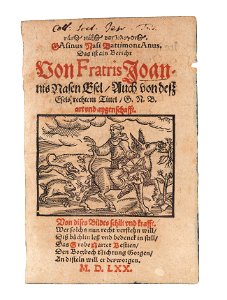 Bericht von Fratris Joannis Nasen Esel 1570