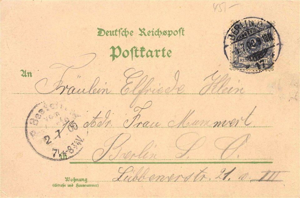 Berlin, Lichtenberg, Berlin - Konzertgarten P. Schwarz (back) (Zeno Ansichtskarten)