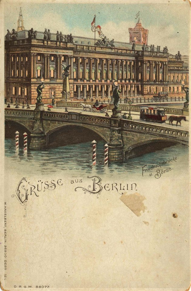 Berlin, Mitte, Berlin - Friedrichsbrücke und Börse (Zeno Ansichtskarten)