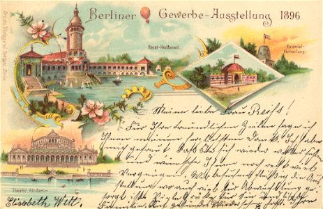 Berlin, Treptow, Gewerbeausstellung 1896, Restaurant, Theater und Kolonial