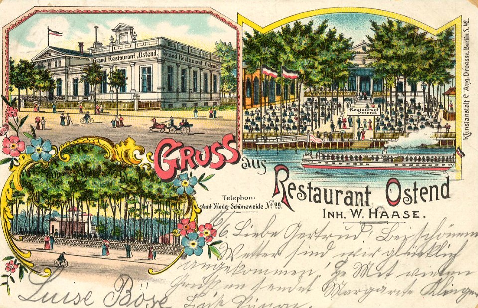 Berlin, Treptow, Berlin - Niederschöneweide, Restaurant Ostend (Zeno Ansichtskarten)