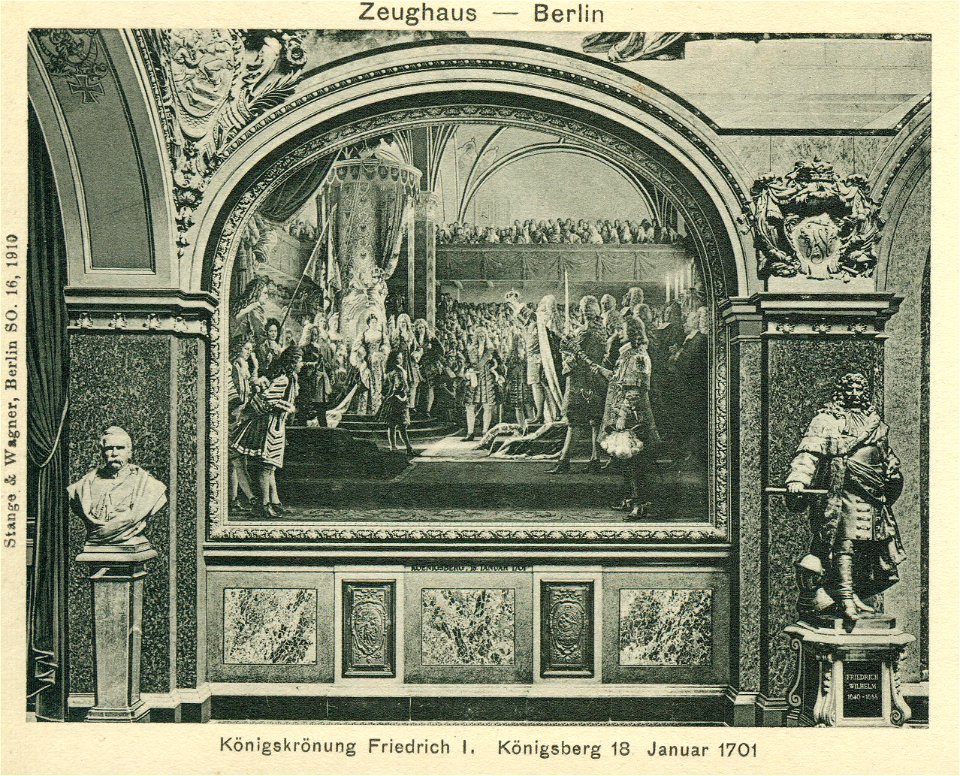 Berlin Ruhmeshalle Wandbild Königskrönung Friedrich I 1701