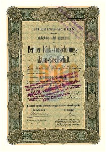 Berliner Rück-Versicherungs-AG 1000 Mk 1920