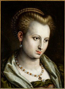 Bernaert de Rijckere - Female head turned to the right with a pearl necklace - M.Ob.748 MNW - National Museum in Warsaw