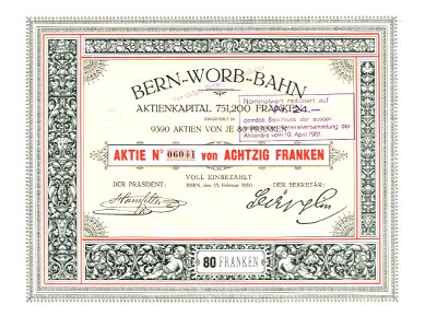 Bern-Worb-Bahn 1910