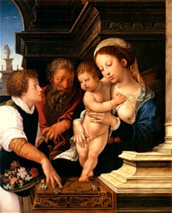 Bernard van Orley - Holy Family - WGA16686. Free illustration for personal and commercial use.
