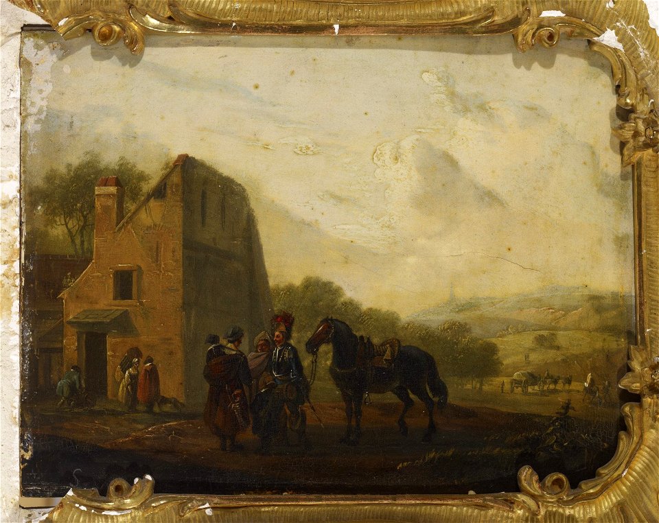 Bernard Edouard Swebach - Kyläkapakan edessä - A III 1786 - Finnish National Gallery