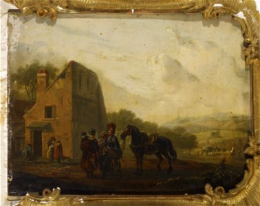 Bernard Edouard Swebach - Kyläkapakan edessä - A III 1786 - Finnish National Gallery