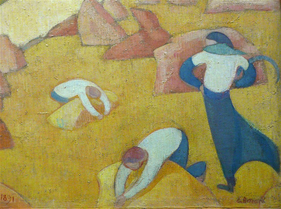 BERNARD Emile,1891 - Moisson au Bord de la Mer - Detail 08