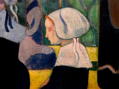 BERNARD Emile,1892 - Les Bretonnes aux Ombrelles - Detail 05