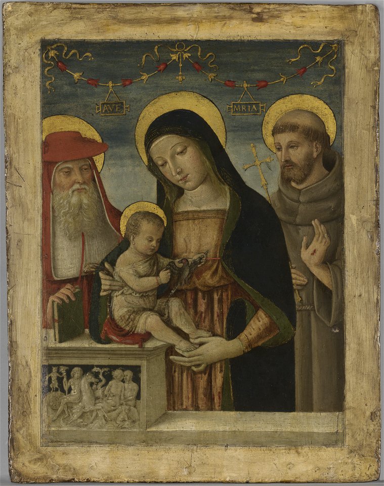Bernardino di Betto - Virgin and Child with Saints Jerome and Francis of Assisi - 1959.15.16 - Yale University Art Gallery