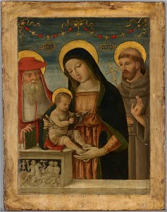 Bernardino di Betto - Virgin and Child with Saints Jerome and Francis of Assisi - 1959.15.16 - Yale University Art Gallery
