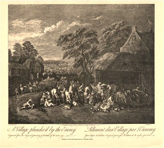 Bernard Baron after Watteau, A Village Plundered by the Enemy, 1748