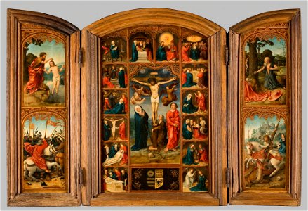 Bernard van Orley - Drieluik met Christus aan het kruis en de zeven smarten en vreugden van Maria - 4609 - Rijksmuseum Twenthe