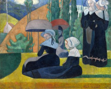 Emile Bernard - Breton Women with Umbrellas - Google Art Project