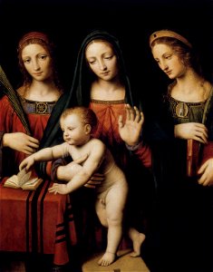 Bernardino Luini - Madonna and Child with Sts Catherine and Barbara - WGA13764