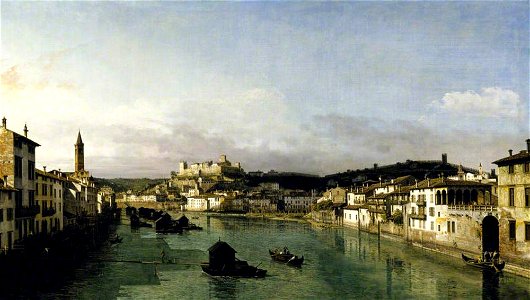 Bernardo Bellotto (1722-1780) - View of Verona from the Ponte Nuovo - 1180916 - National Trust