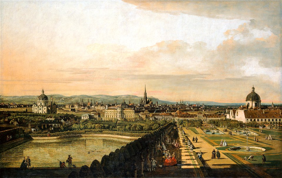 Bernardo Bellotto, gen. Canaletto, , Kunsthistorisches Museum Wien, Gemäldegalerie - Wien, vom Belvedere aus gesehen - GG 1669 - Kunsthistorisches Museum