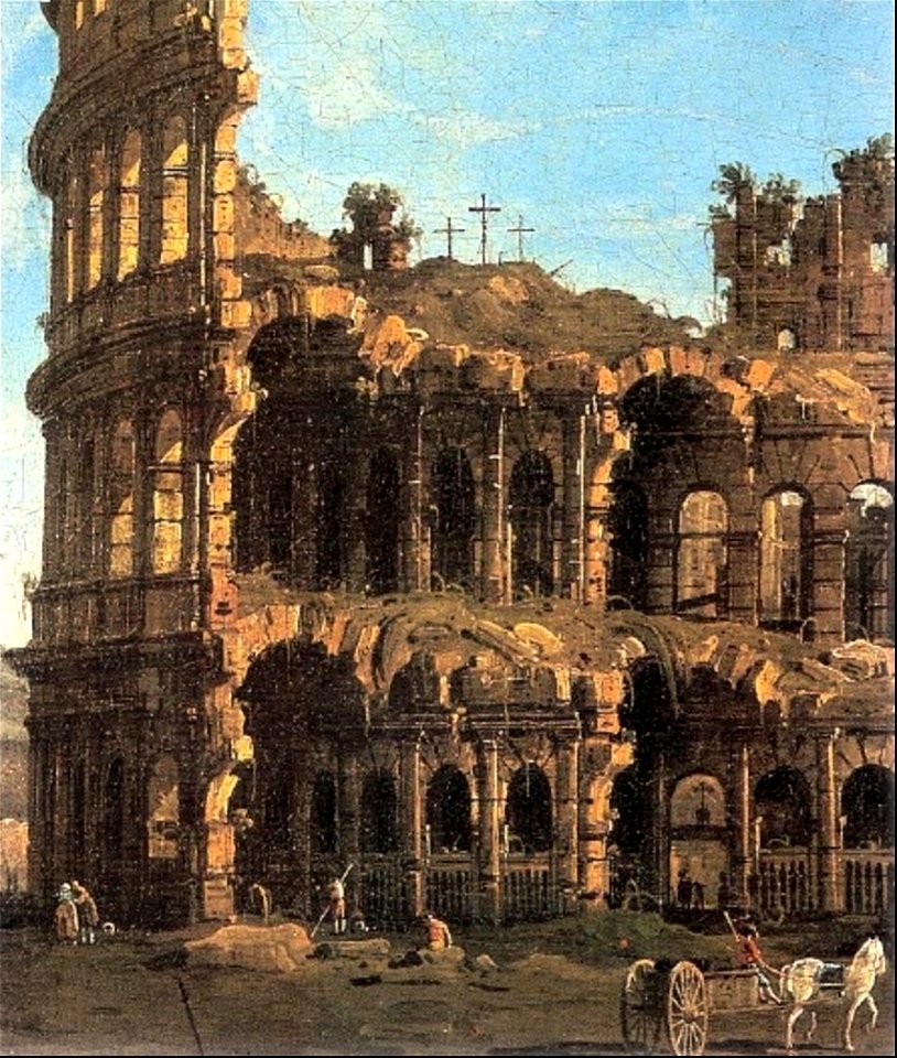 Bernardo Bellotto - Colosseum and Arch of Constantine (detail)