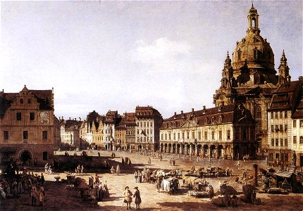 Bernardo Bellotto, il Canaletto - New Market Square in Dresden - WGA01826