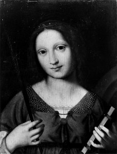 Bernardino Luini - St Catherine Holding a Palm and a Book - Walters 37459