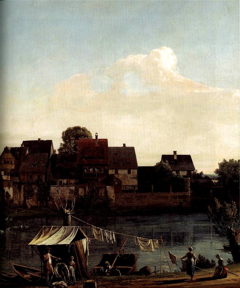 Bernardo Bellotto, il Canaletto - Pirna Seen from the Harbour Town (detail) - WGA01833