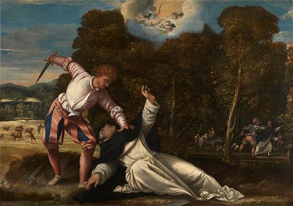 Attributed to Bernardino da Asola - The Death of Saint Peter Martyr - Google Art Project. Free illustration for personal and commercial use.
