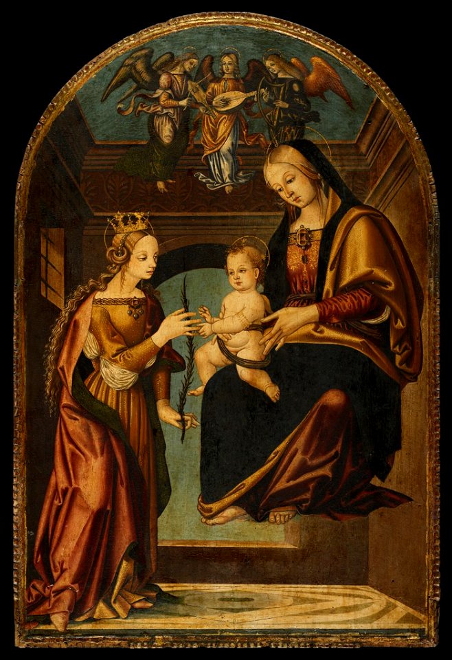 Bernardino di Mariotto - The Mystic Marriage of Saint Catherine of Alexandria - 1917.205 - Fogg Museum