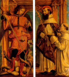 Bernardino zenale, san michele arcangelo, san guglielmo da vercelli e un monaco cistercense