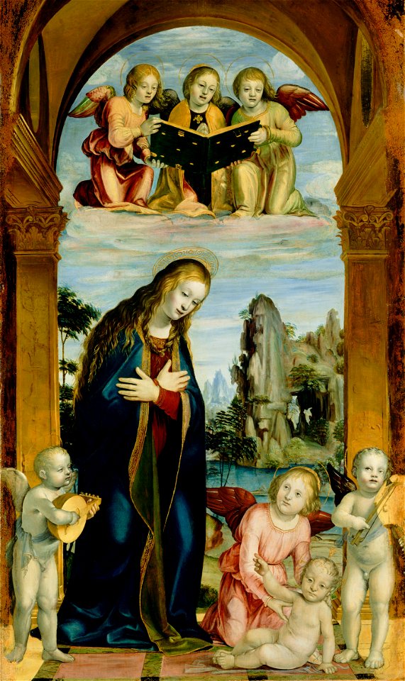 Bernardino Zenale - Madonna Adoring the Child with Musical Angels - 71.PB.60 - J. Paul Getty Museum
