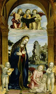 Bernardino Zenale - Madonna Adoring the Child with Musical Angels - 71.PB.60 - J. Paul Getty Museum