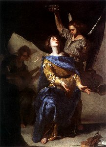 Bernardo Cavallino - The Ecstasy of St Cecilia - WGA4597. Free illustration for personal and commercial use.