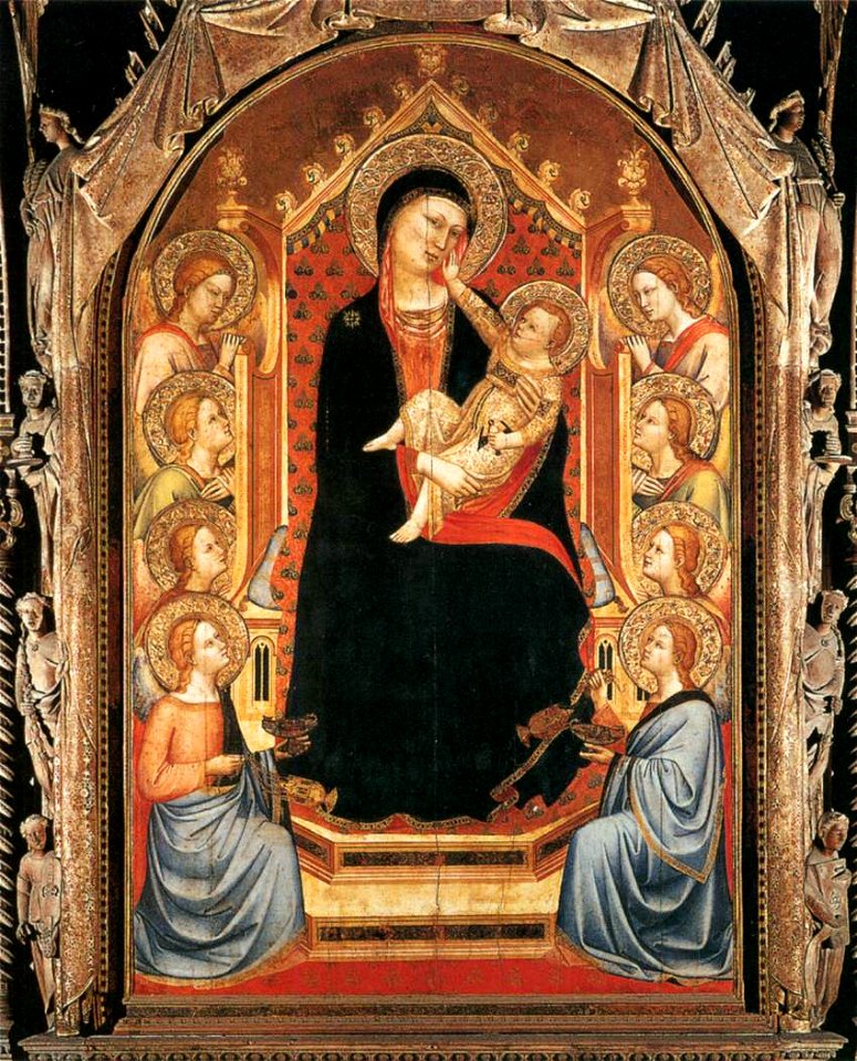 Bernardo Daddi - Orsanmichele Madonna and Child with Angels - WGA05863