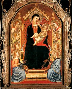 Bernardo Daddi - Orsanmichele Madonna and Child with Angels - WGA05863