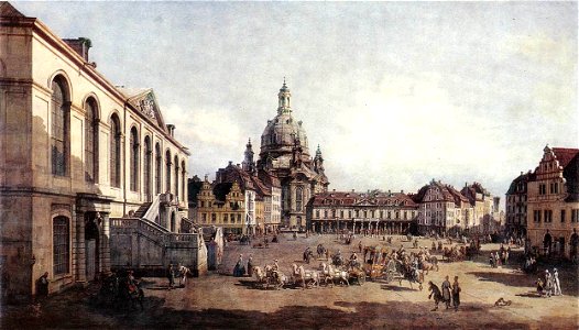 Bernardo Bellotto, il Canaletto - New Market Square in Dresden from the Jüdenhof - WGA01827