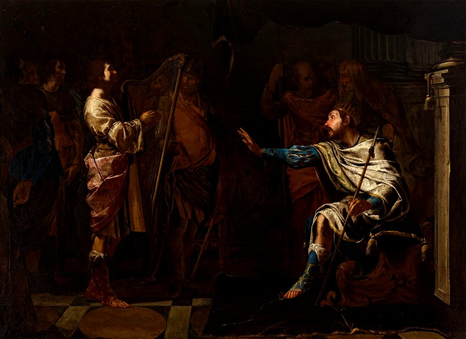 Bernardo Cavallino - David harpspelend voor Saul - St 115 - Museum Boijmans Van Beuningen
