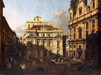 Bernardo Bellotto, gen. Canaletto, , Kunsthistorisches Museum Wien, Gemäldegalerie - Der Universitätsplatz in Wien - GG 1670 - Kunsthistorisches Museum