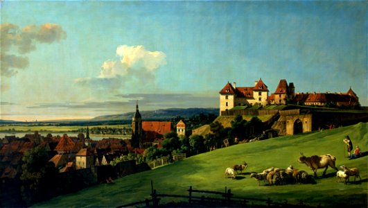 Bernardo Bellotto, View of Pirna from the Sonnenstein Castle, c. 1750
