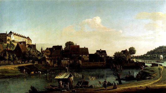 Bernardo Bellotto, il Canaletto - Pirna Seen from the Harbour Town - WGA01832