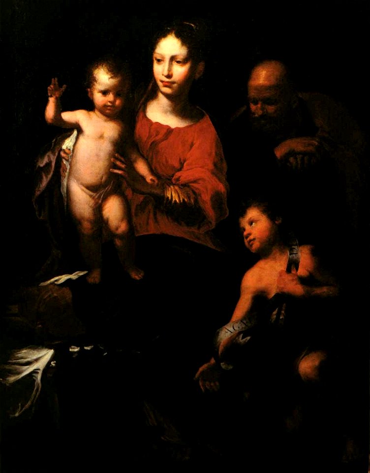 Bernardo Strozzi - Sagrada Família e São João Batista