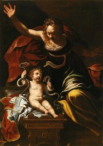 Bernardino Mei (attr) Scena dell'infanzia di Ercole