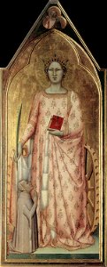 Bernardo Daddi - St Catherine of Alexandria with Donor and Christ Blessing - WGA05852