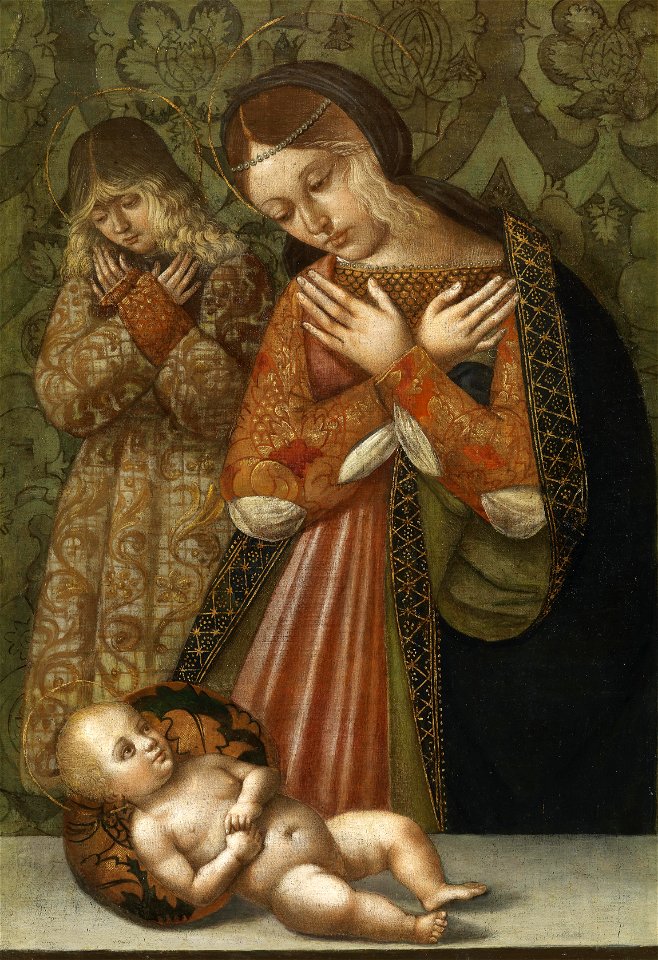 Bernardino Zaganelli Maria und ein Engel in Anbetung des Kindes