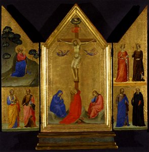Bernardo Daddi - Christ on the Cross between the Virgin and Saints Mary Magdalene and John the Evangelist, left panel - 1918.33 - Fogg Museum