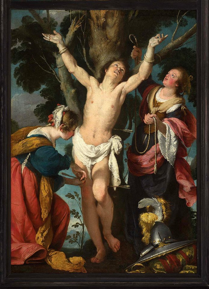 Bernardo Strozzi - Saint Sebastian Tended by Saint Irene and Her Maid - 1972.83 - Museum of Fine Arts