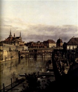 Bernardo Bellotto, il Canaletto - The Moat of the Zwinger in Dresden (detail) - WGA01829